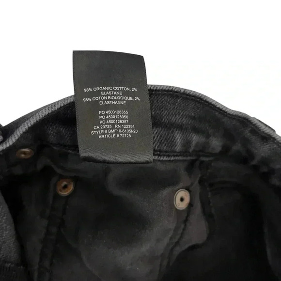 Denim Forum The Arlo High Rise Straight Black  Denim Button Fly Jeans Size 26 - Picture 9 of 9